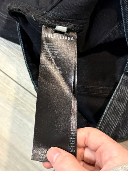 Balenciaga SS23 Mud Wash Distressed Wide Leg Denim
