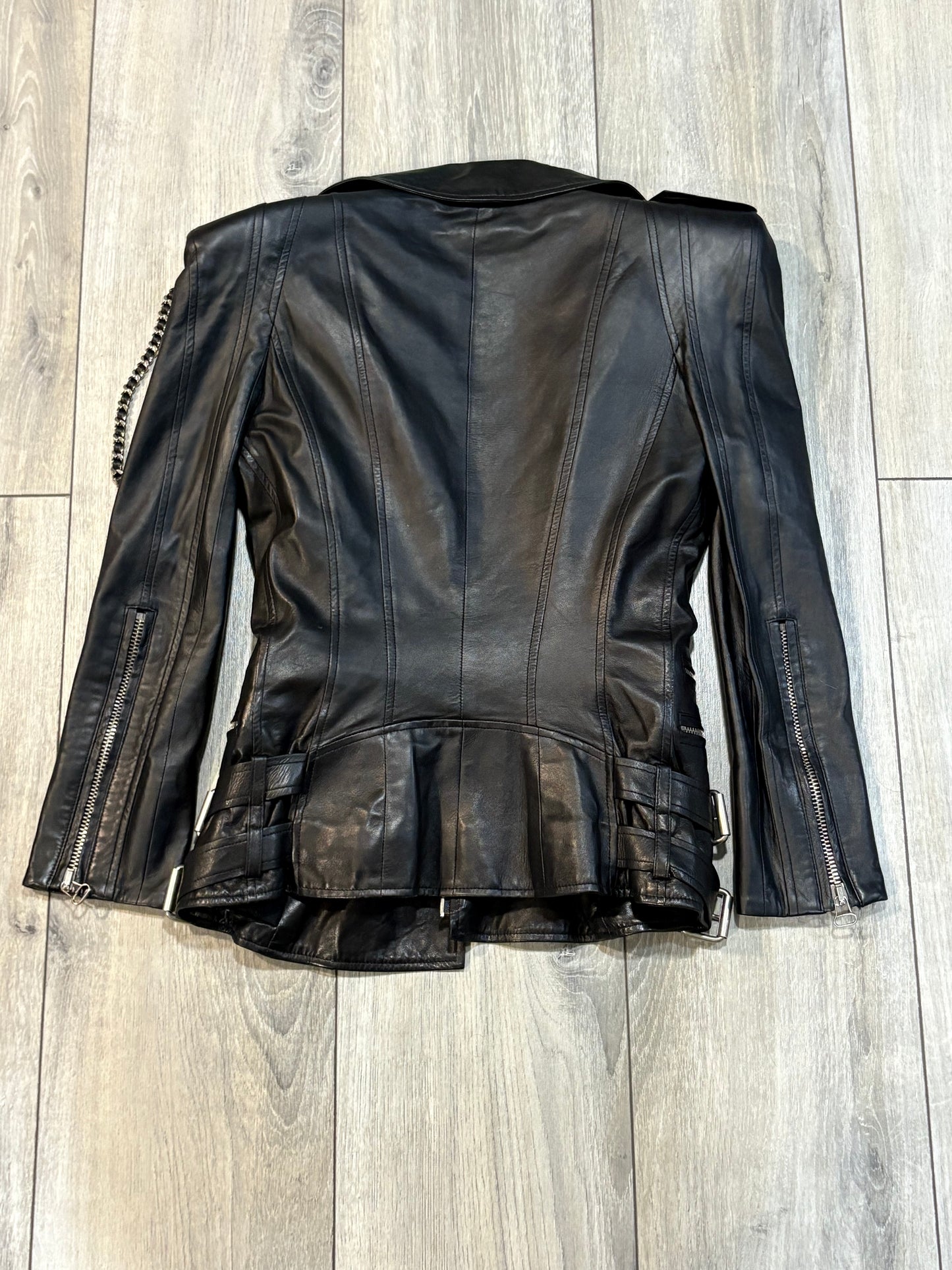 Balmain AW09 Chain Leather Rider Jacket