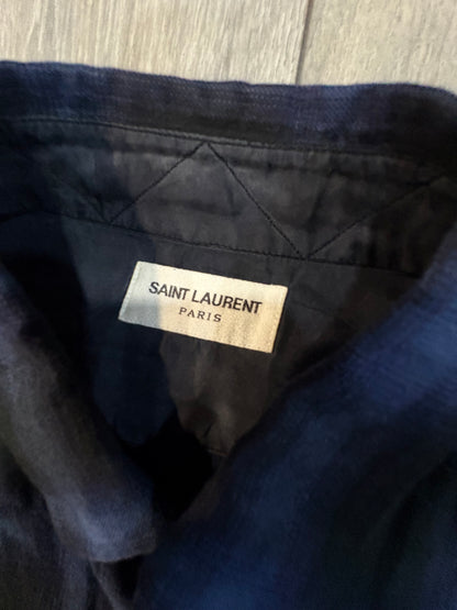 Saint Laurent Pairs FW13 Runway Sample Blue & Black Checkered Flannel