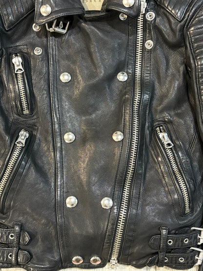 Burberry Brit Loseley Quilted Panel Leather Biker Jacket