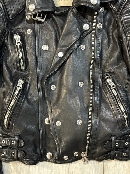 Burberry Brit Loseley Quilted Panel Leather Biker Jacket