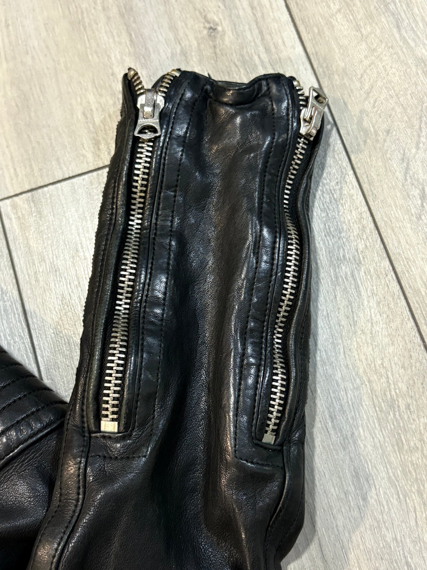 Burberry Brit Loseley Quilted Panel Leather Biker Jacket