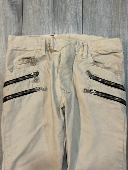 Balmain 2012 1/1 Beige Double Zip Denim
