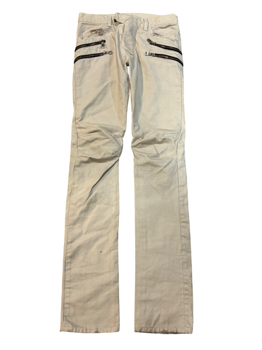 Balmain 2012 1/1 Beige Double Zip Denim