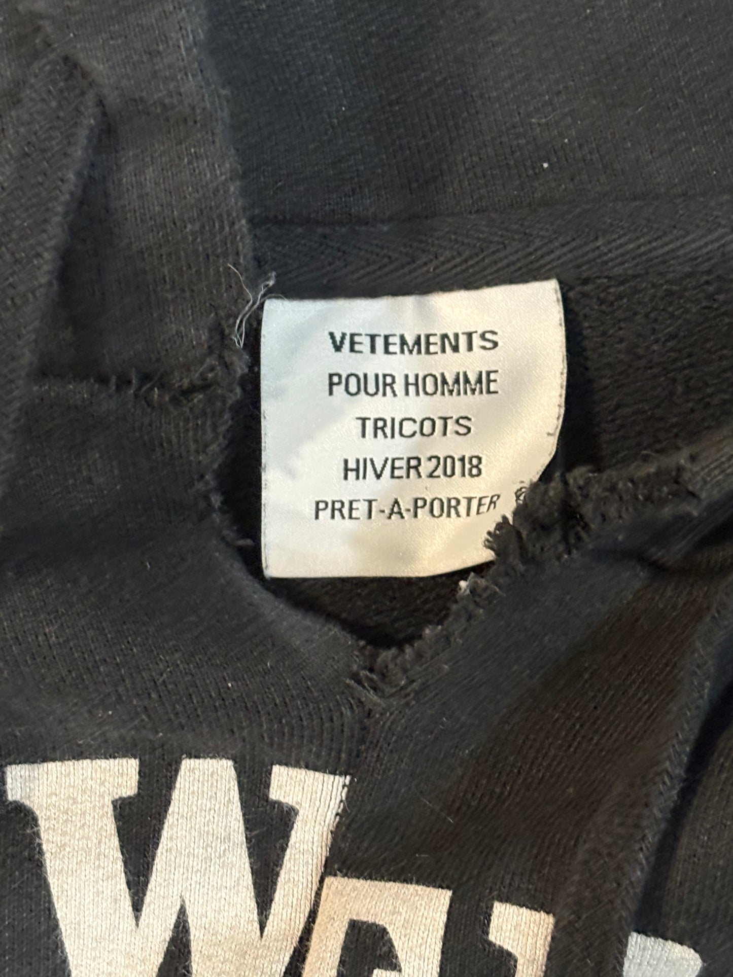 Vetements AW18 Antwerpen Reconstructed Hoodie