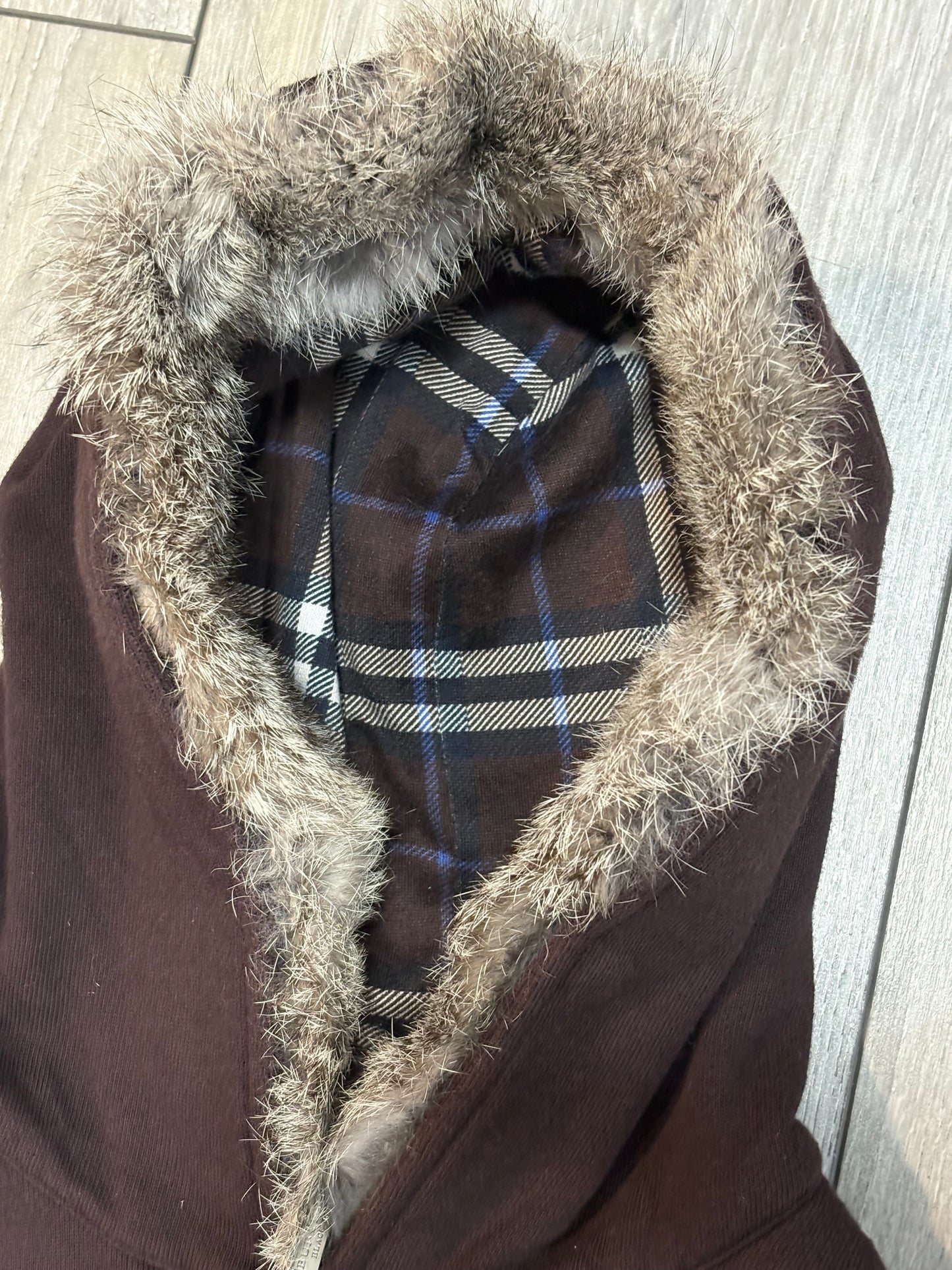 Burberry Rabbit Fur Zip Up