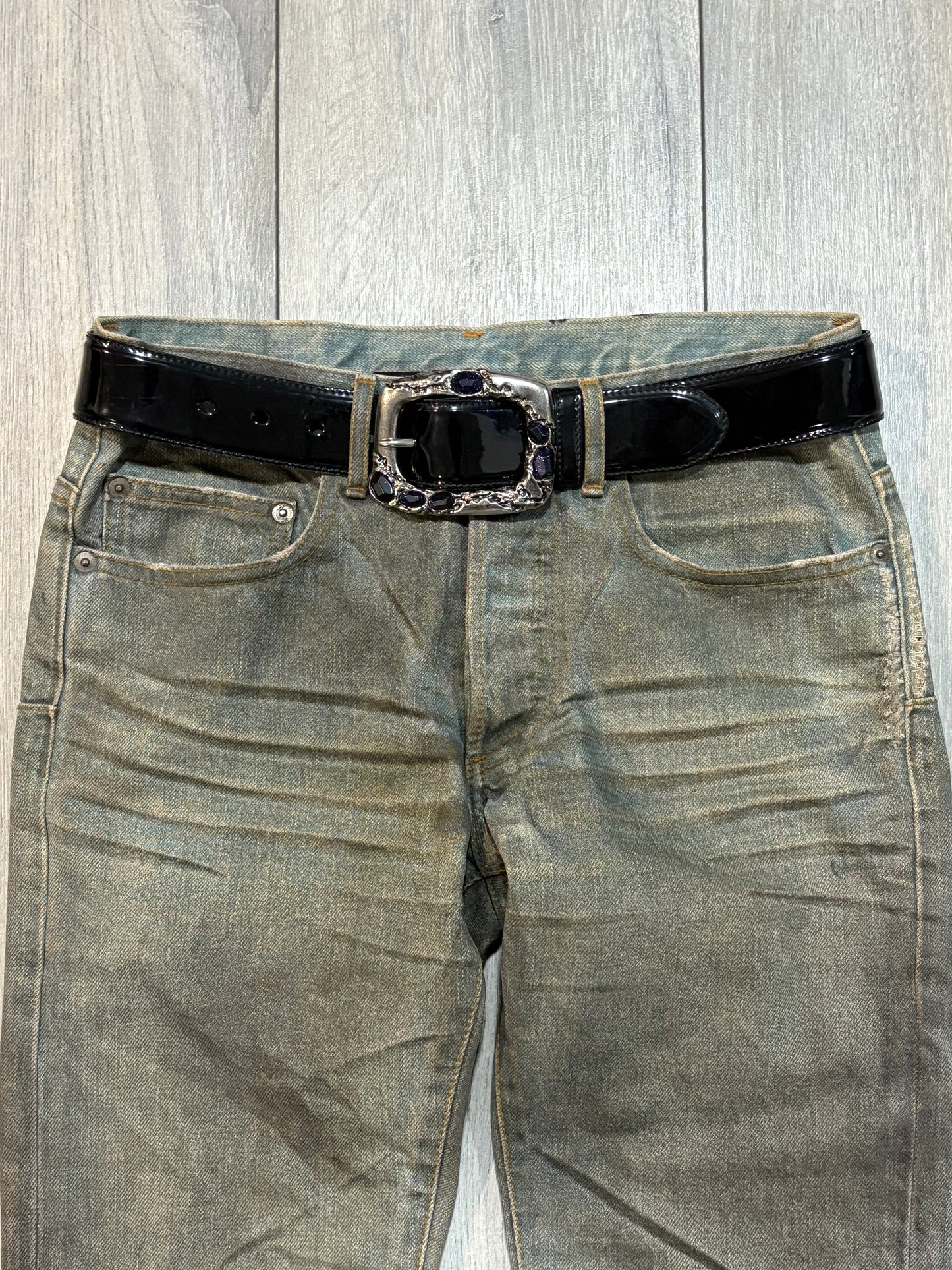 Prada 2009 Crystal Patent Leather Belt