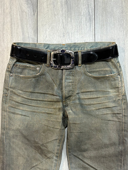 Prada 2009 Crystal Patent Leather Belt