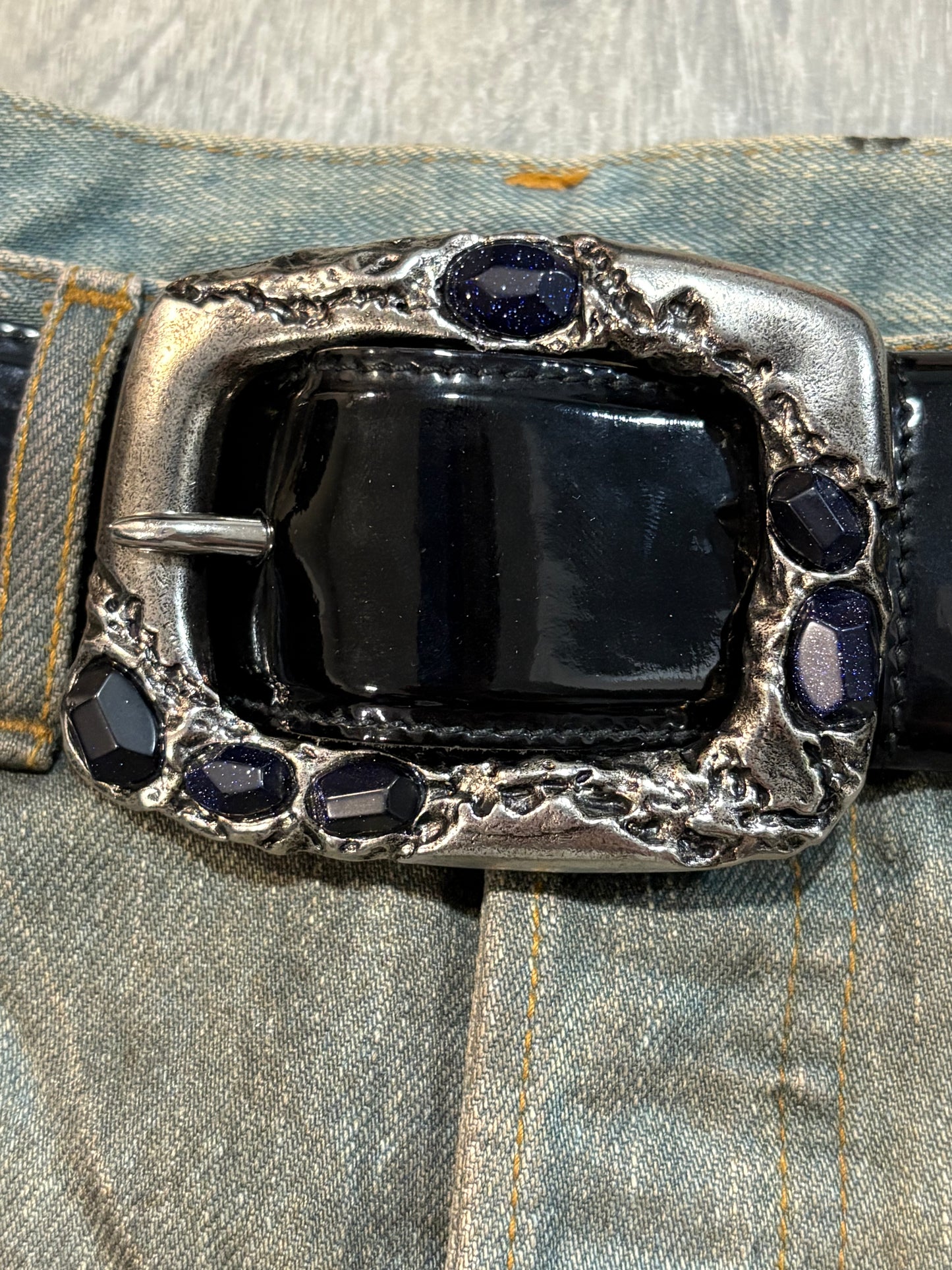 Prada 2009 Crystal Patent Leather Belt