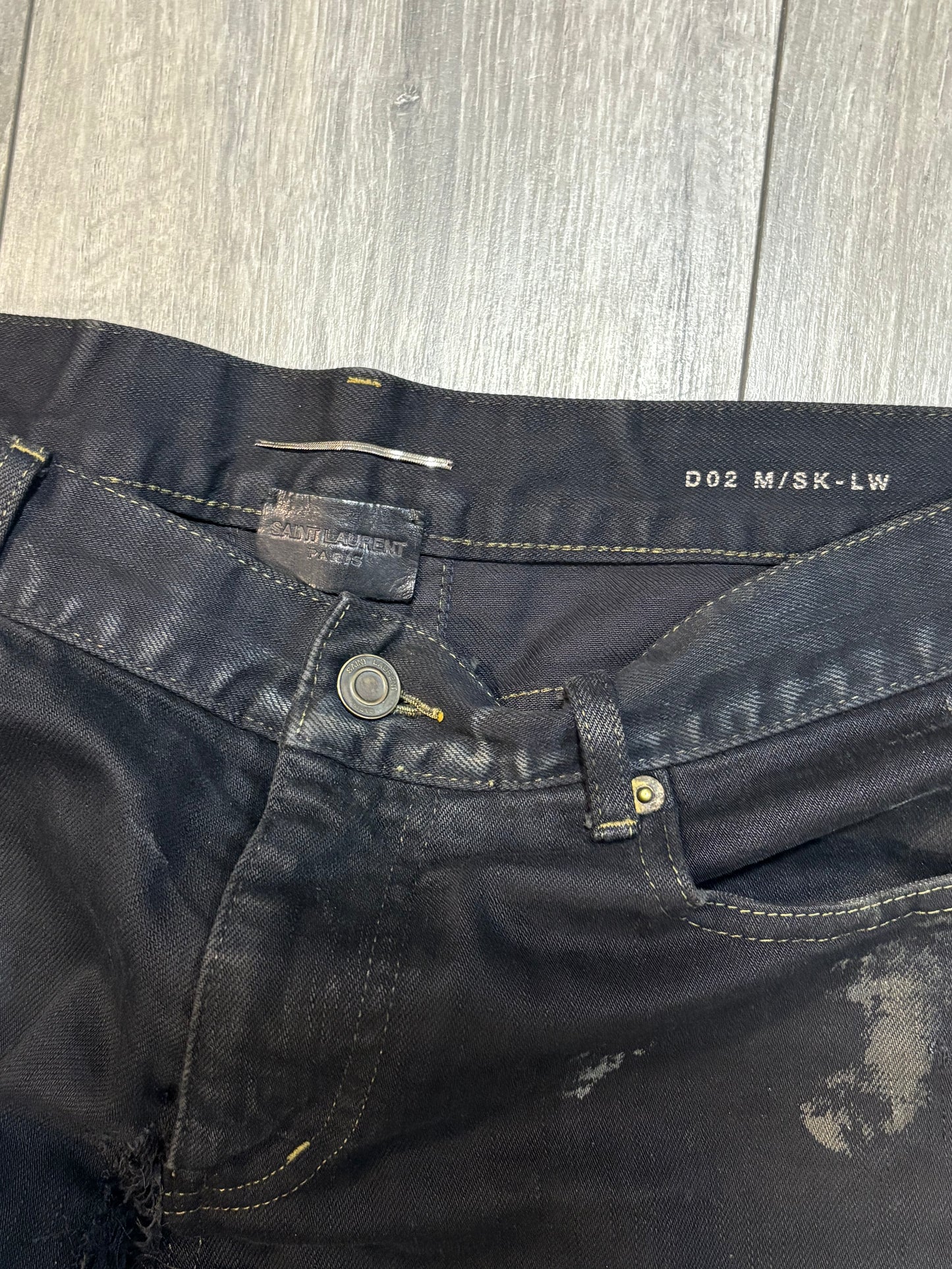 Saint Laurent Paris FW14 Oil Spill Denim