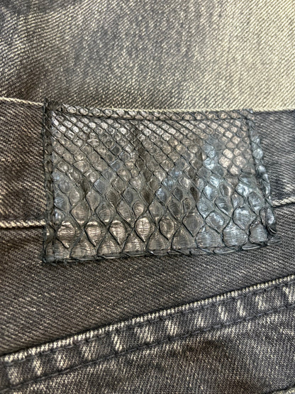 5351 Pour Les Hommes Python Patch Flared Denim