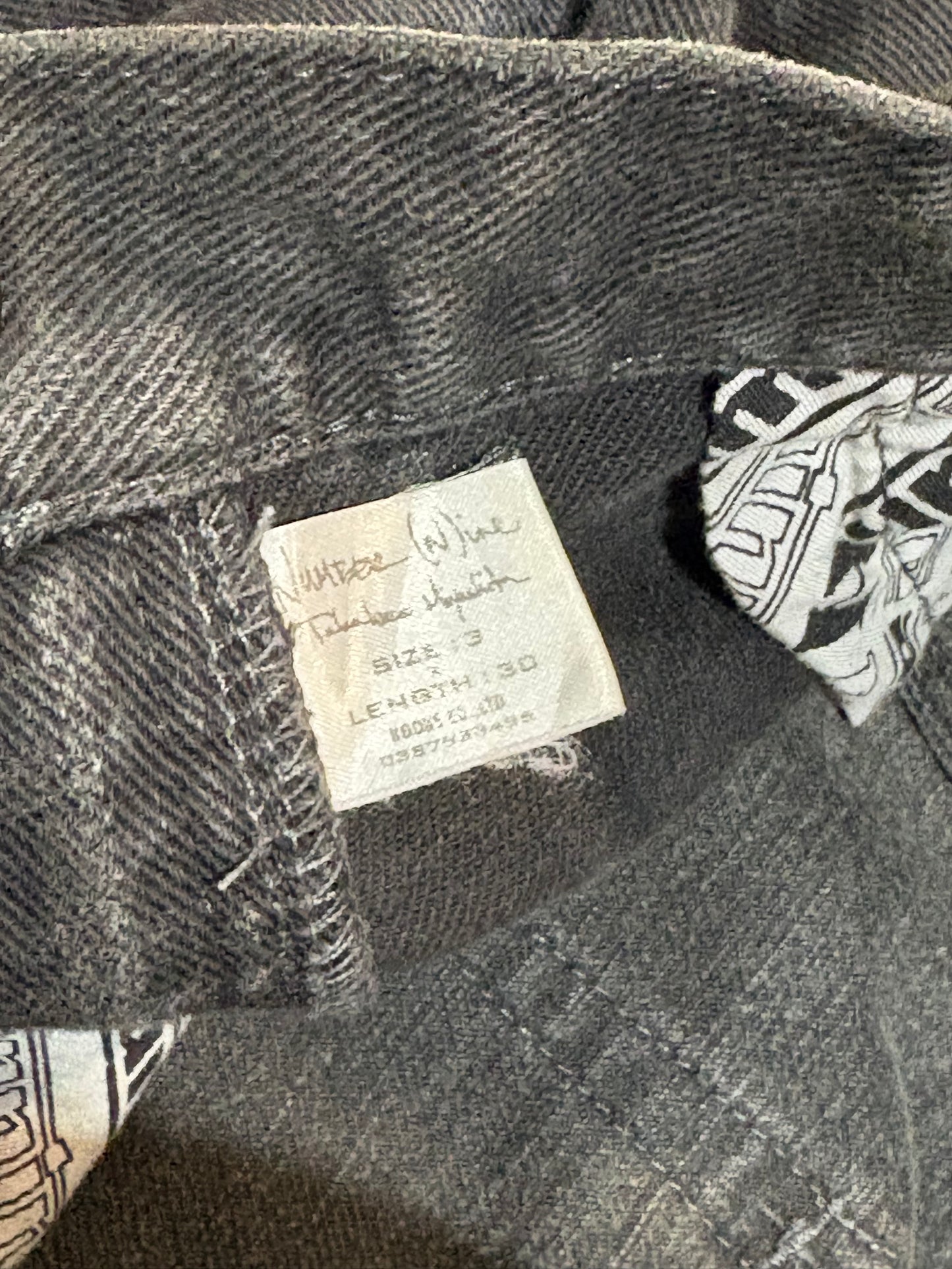 Number (N)ine AW04 Give Peace A Chance Denim