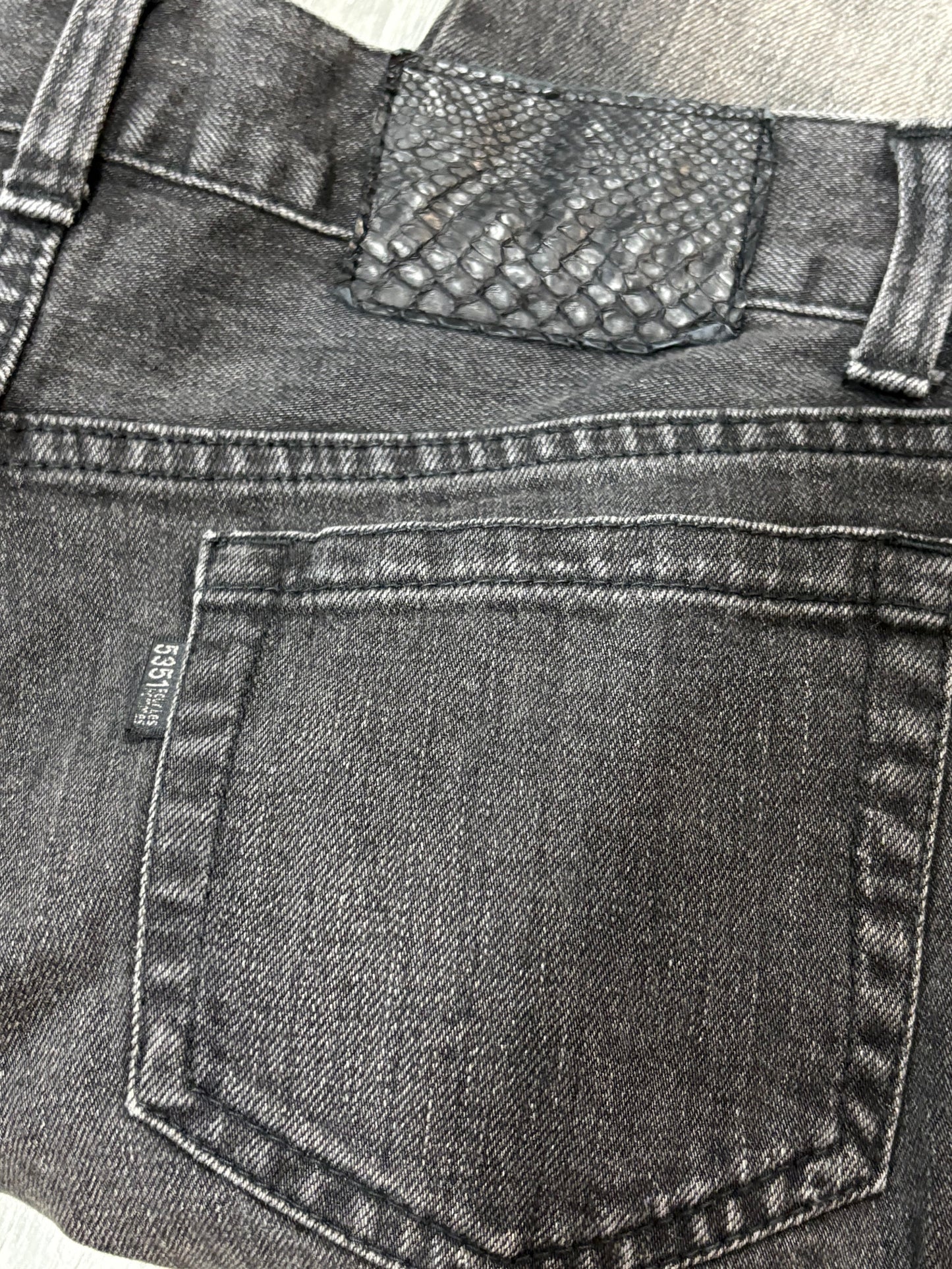 5351 Pour Les Hommes Python Patch Flared Denim