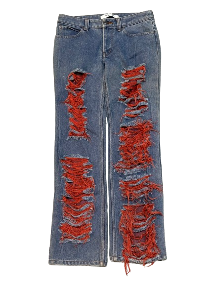 Junya Watanabe AW01 Red Thrashed Denim
