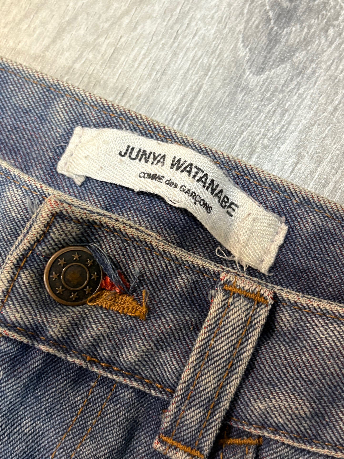Junya Watanabe AW01 Red Thrashed Denim